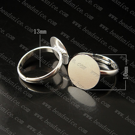 Brass Finger Ring Finding,10mm,Inside Diameter:13mm,Nickel-Free,Lead-Safe,