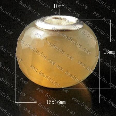 European Gemstone,16x16x13mm,Hole About:10mm,Nickel-Free,Lead-Safe,