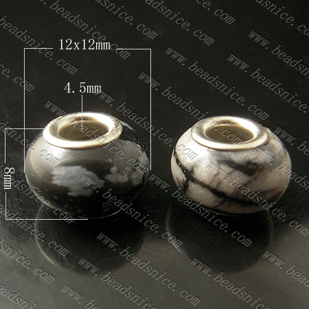 European Gemstone,12x12x8mm,Hole About:4.5mm,Nickel-Free,Lead-Safe,