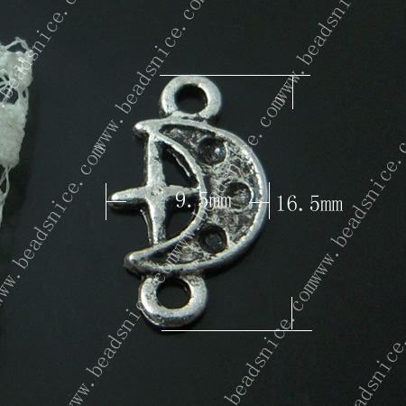 Zinc Alloy Connector / Links,9.5X10.5X1mm，hole:2mm,lead-free,nickel-free,