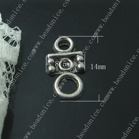 Zinc Alloy Connector / Links,8.5X14X1.5mm，hole:2mm,lead-free,nickel-free,