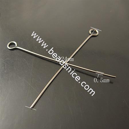 Brass Eyepin, Pb-free,nickel-free,0.5X24mm,