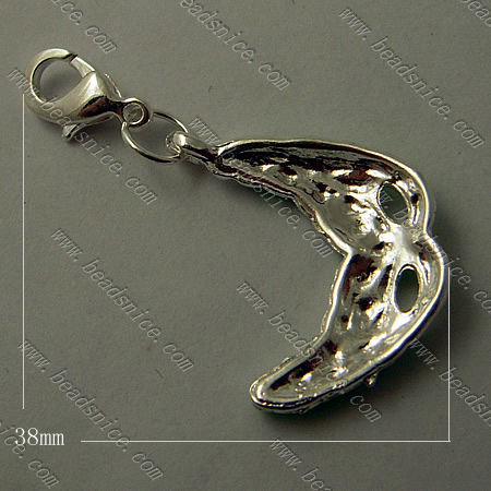 Zinc Alloy Charms,38x24mm,Nickel-Free,Lead-Safe,