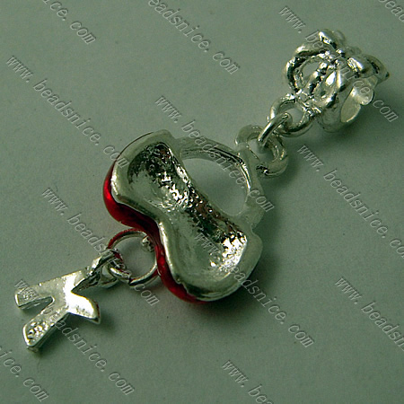 Zinc Alloy Charms,32x14mm,Hole About:4.5mm,Nickel-Free,Lead-Safe,