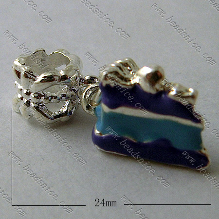 Zinc Alloy Charms,24x7mm,Hole About:4.5mm,Nickel-Free,Lead-Safe,