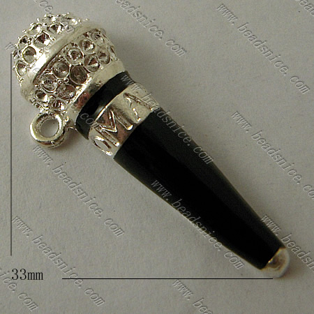 Zinc Alloy Charms,33mm,Hole About:1.5mm,Nickel-Free,Lead-Safe,