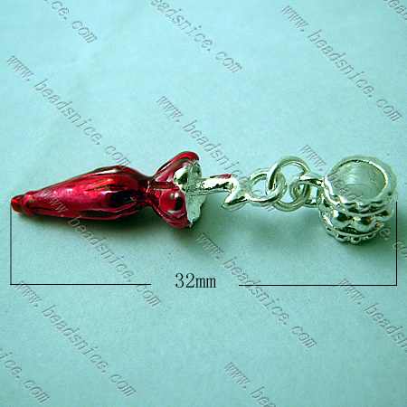 Zinc Alloy Charms,32x7mm,Hole About:4.5mm,Nickel-Free,Lead-Safe,