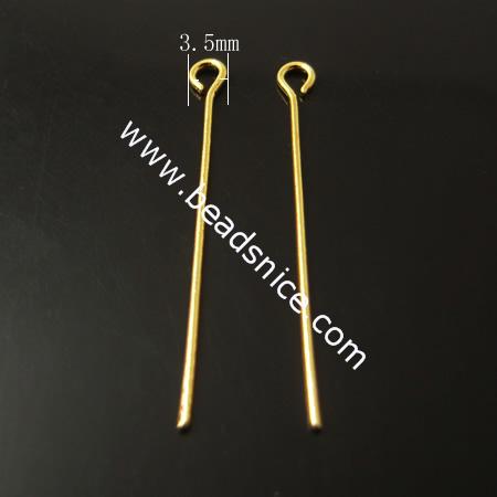 Brass Eyepin, Pb-free,nickel-free,0.9X38mm,