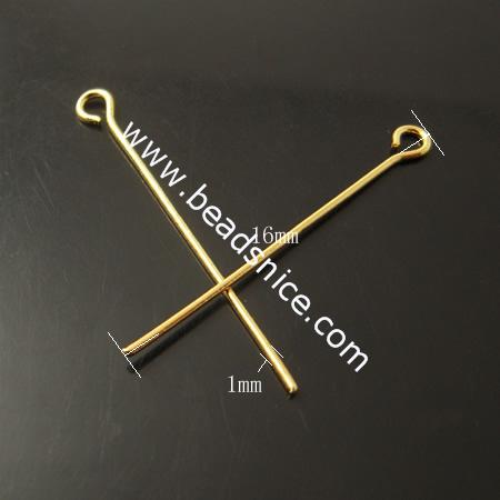Brass Eyepin, Pb-free,nickel-free,1X16mm,