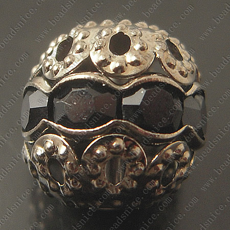 Rhinesone With Brass Core European Beads,12mm,Hole Approx:2mm,