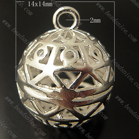 Brass Pendant,14x14mm,Hole About:2mm,Nickel-Free,Lead-Safe,