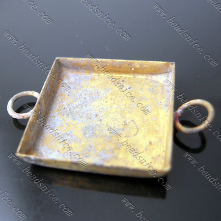 Connector base blanks setting double linked square connectors tray for bracelet charms making