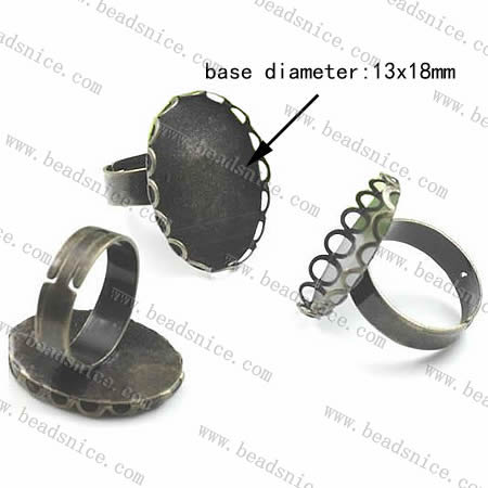 Brass rings findings,base diameter:13x18mm,inside diameter:17mm,nickel free,lead safe,
