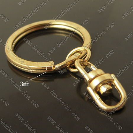 Iron  Key Rings,52x30x3mm,Nickel-Free,Lead-Safe,