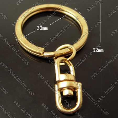 Iron  Key Rings,52x30x3mm,Nickel-Free,Lead-Safe,
