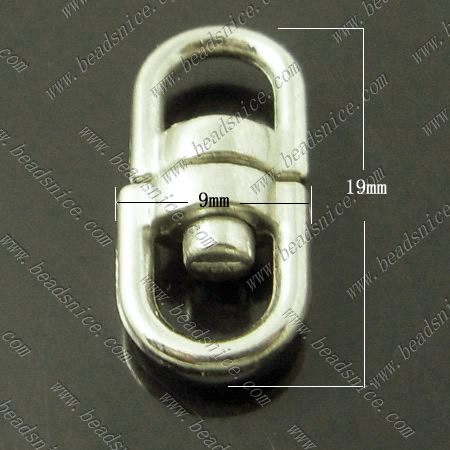 Zinc Alloy Key Rings,14x6x6mm,Nickel-Free,Lead-Safe,