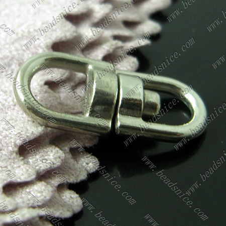 Zinc Alloy Key Rings,14x6x6mm,Nickel-Free,Lead-Safe,