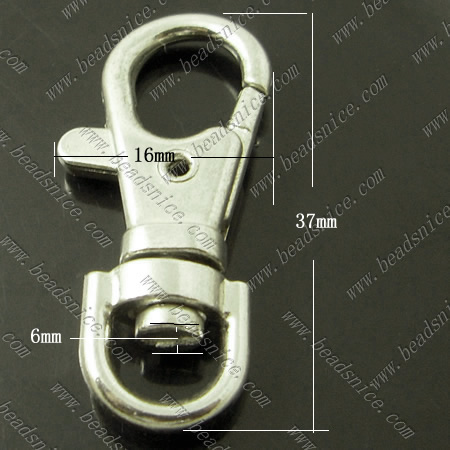 Zinc Alloy Key Rings,37x16x6mm,Nickel-Free,Lead-Safe,