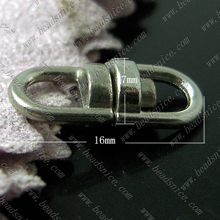 Zinc Alloy Key Rings,16x7x7mm,Nickel-Free,Lead-Safe,