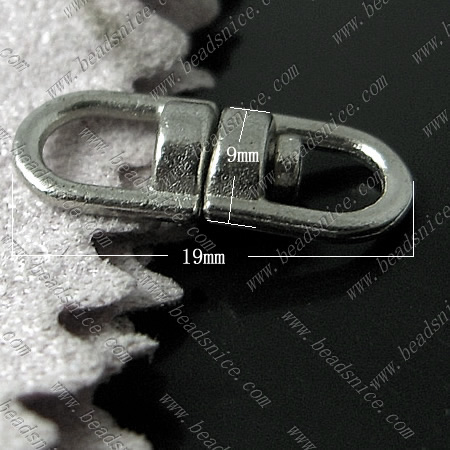 Zinc Alloy Key Rings,19x9x9mm,Nickel-Free,Lead-Safe,
