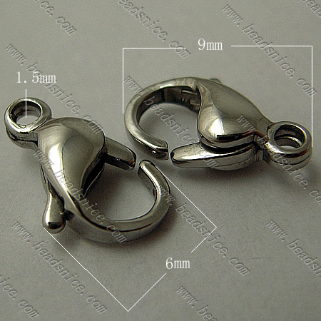 Stainless Steel Lobster Claw Clasp ,Steel 304,9x6x3mm,