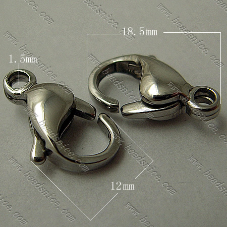 Stainless Steel Lobster Claw Clasp ,Steel 316,18.5x12xmm,