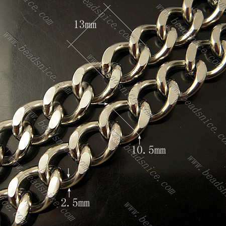 Stainless Steel Chain,2.5x10.5x13mm,