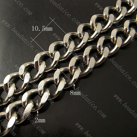 Brass Chain,2x8x10.5mm,Nickel-Free,Lead-Safe,