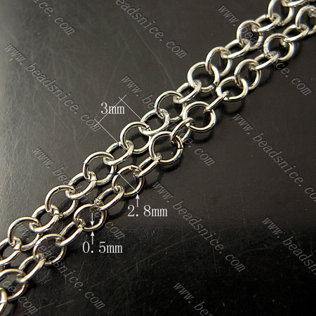 Brass Chain,0.5x2.8x3mm,Nickel-Free,Lead-Safe,
