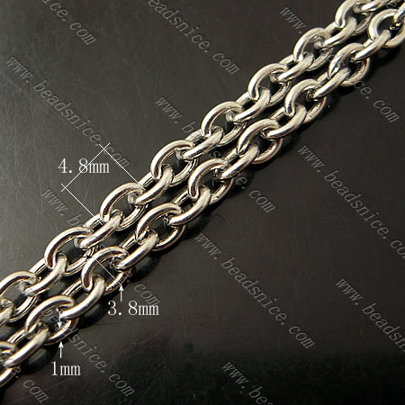 Stainless Steel Chain,1x4.8x3.8mm,