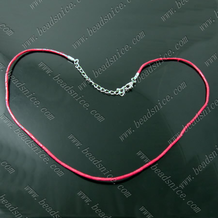 Jewelry Making Necklace Cord,wax Cord,2mm,length:18 inch,alloy clasp 12x6mm,
