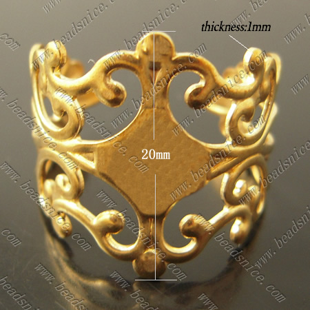 Brass pad ring base,size: 9