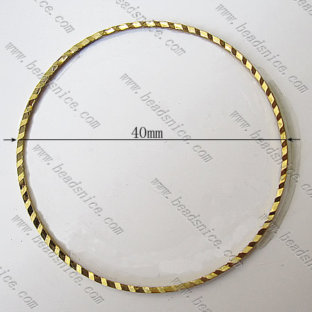 Brass Beading Ring,40x0.9mm,Nickel-Free,Lead-Safe,
