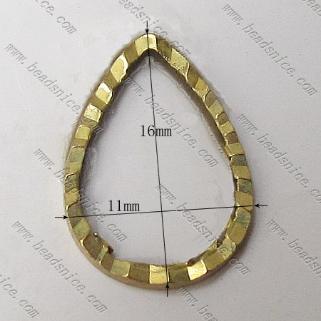 Brass Beading Ring,11x16x0.9mm,Nickel-Free,Lead-Safe,