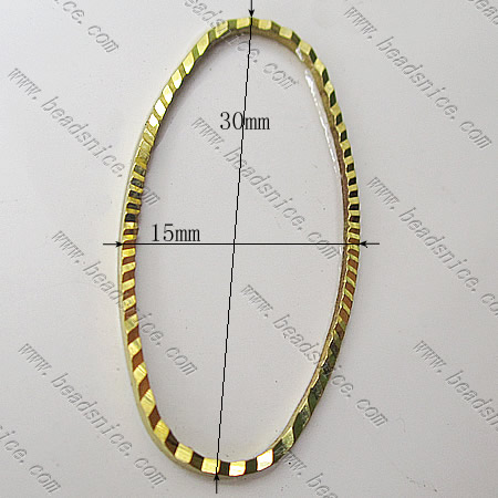 Brass Beading Ring,15x30x0.9mm,Nickel-Free,Lead-Safe