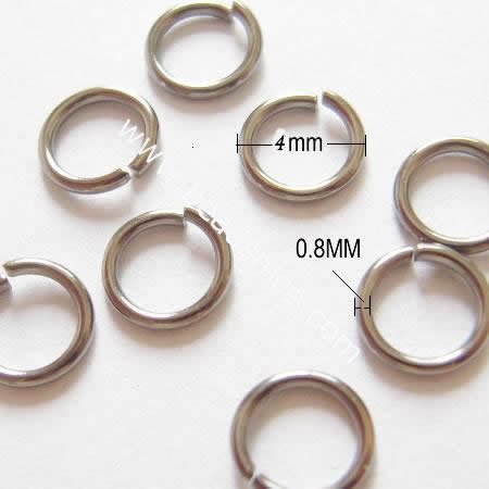 Jump Ring, Brass, Nickel-free, Leaad Free,Close but Unsoldered, 0.8x4mm,