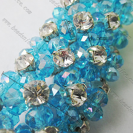 Imitated Austria Crystal Glass Bracelet,21mm,