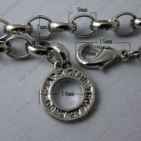 Brass Bracelet,7x9x2.5mm,Nickel-Free,Lead-Safe
