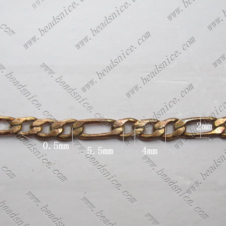Brass chain figaro chain necklace bracelet wholesale fashion jewelry making supplies brass nickel-free lead-safe