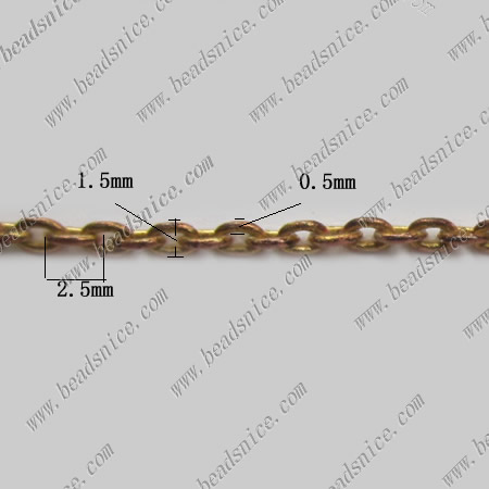 Oval link chain cable chain necklace wholesale fashion jewelry findings brass nickel-free lead-safe more size for choice