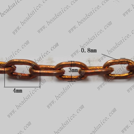 Oval chain for necklace bracelet metal link chain wholesale jewelry findings brass nickle-free lead-safe more size for choice