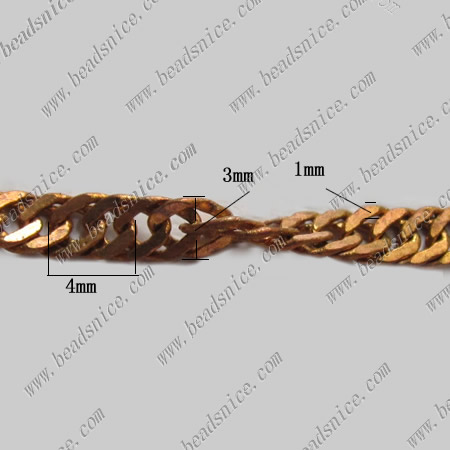 Brass singapore chain metal link chain wholesale jewelry findings nickel-free lead-safe various size for choice DIY