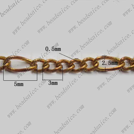 Twisted figaro chain necklace bracelet link chains wholesale fashion jewelry making supplies brass nickel-free lead-safe DIY