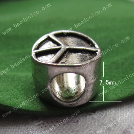 Zinc Alloy Pendant,10x7x7mm,Hole:4.5mm,Nickel-Free,Lead-Safe,