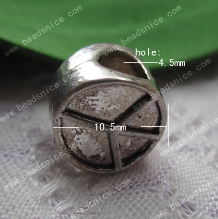 Zinc Alloy Pendant,10x7x7mm,Hole:4.5mm,Nickel-Free,Lead-Safe,