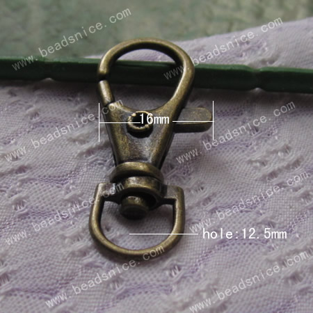 Key Rings，37X16X5.5mm,Hole:12.5mm,Nickel-Free,Lead-Safe,