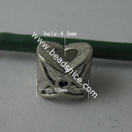 Zinc Alloy Beads,10x10x9mm,Hole:4.5mm,Nickel-Free,Lead-Safe,