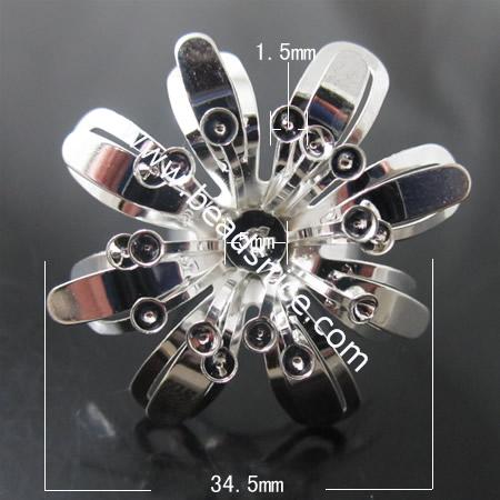Iron Ring Finding,Flower,34.5mm,Inside Diameter:17mm,Nickel-Free,Lead-Safe,