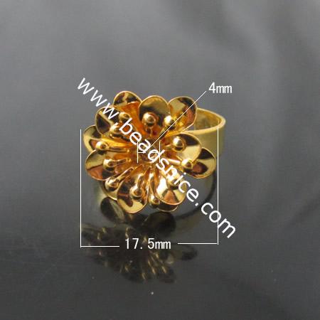 Iron Ring Finding,Flower,17.5mm,Inside Diameter:17mm,Nickel-Free,Lead-Safe,