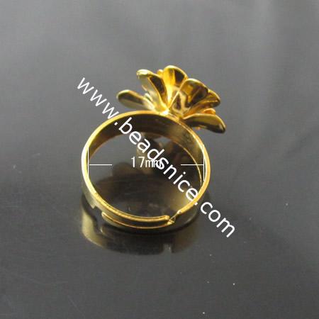 Iron Ring Finding,Flower,17.5mm,Inside Diameter:17mm,Nickel-Free,Lead-Safe,